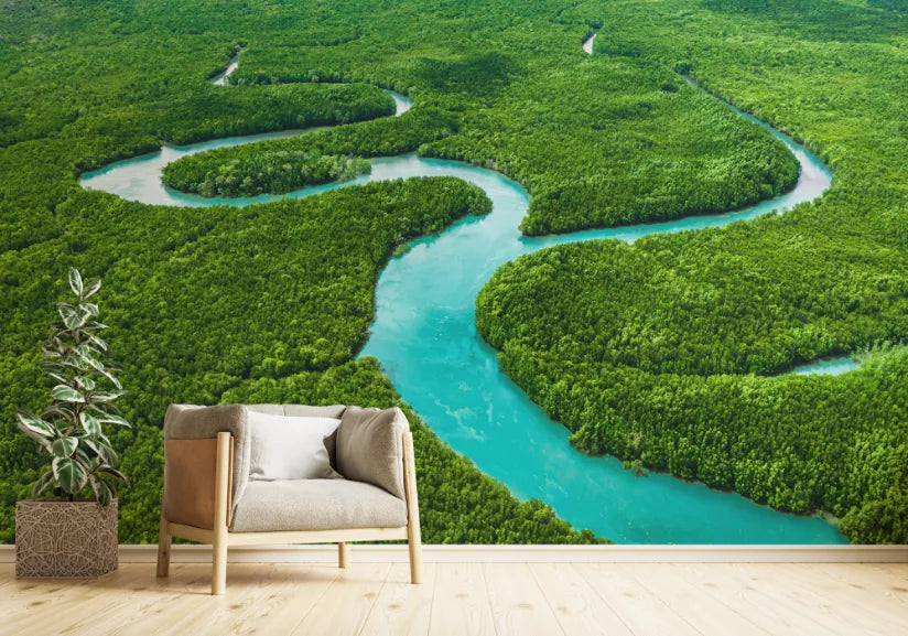 Green Verdant Glory Forest Wallpaper