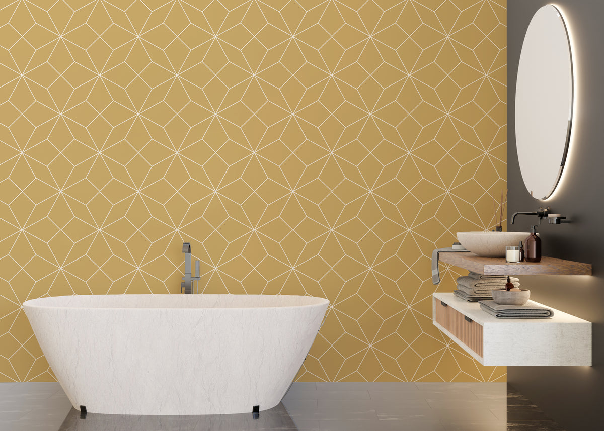 Geometric Diamond Yellow Self-Adhesive Wallpaper