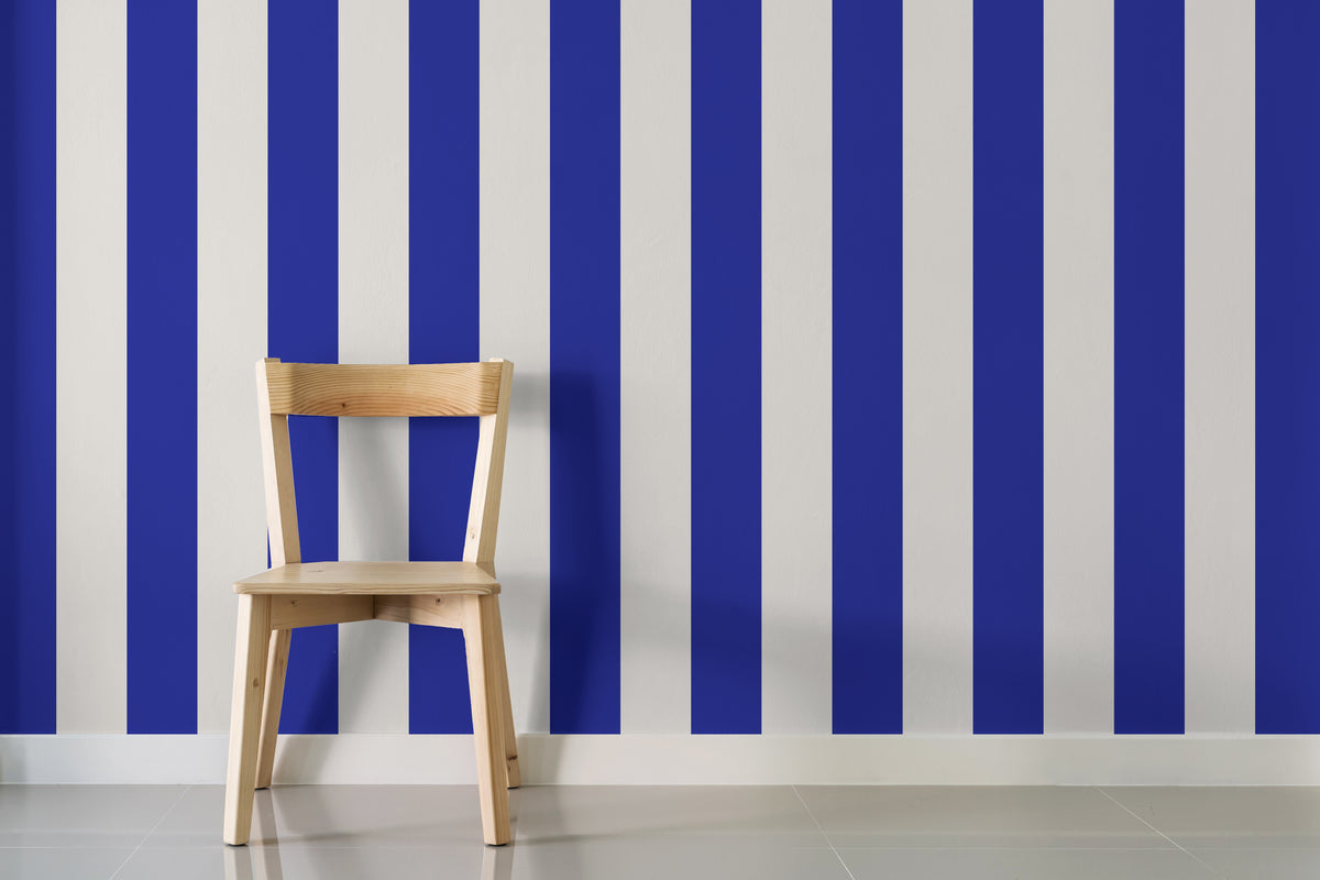 Self Adhesive Blue White Striped Wallpaper Office Room Minimalist Wall Decor
