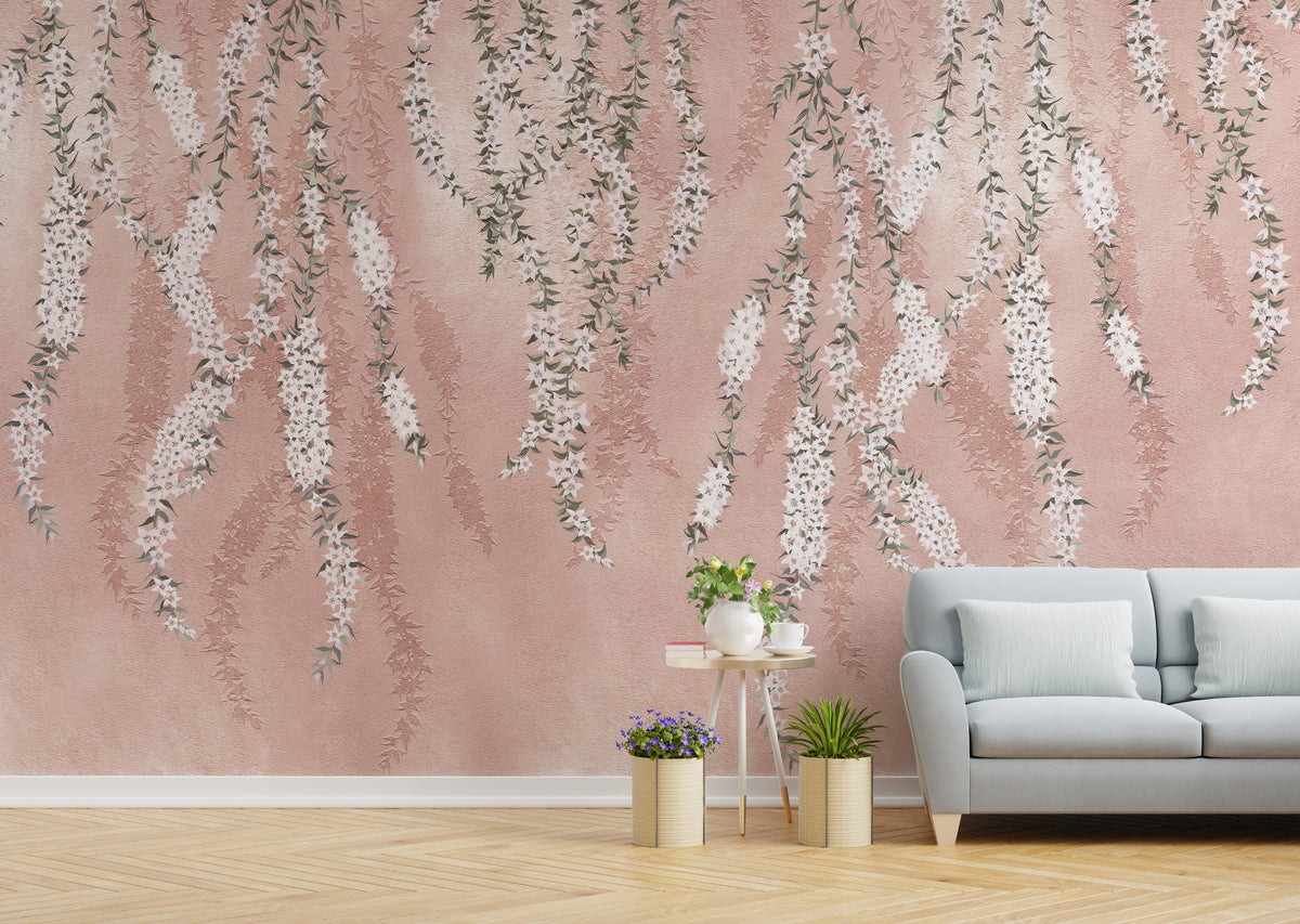 Beauty of Hanging Flowers Floral Wallpaper