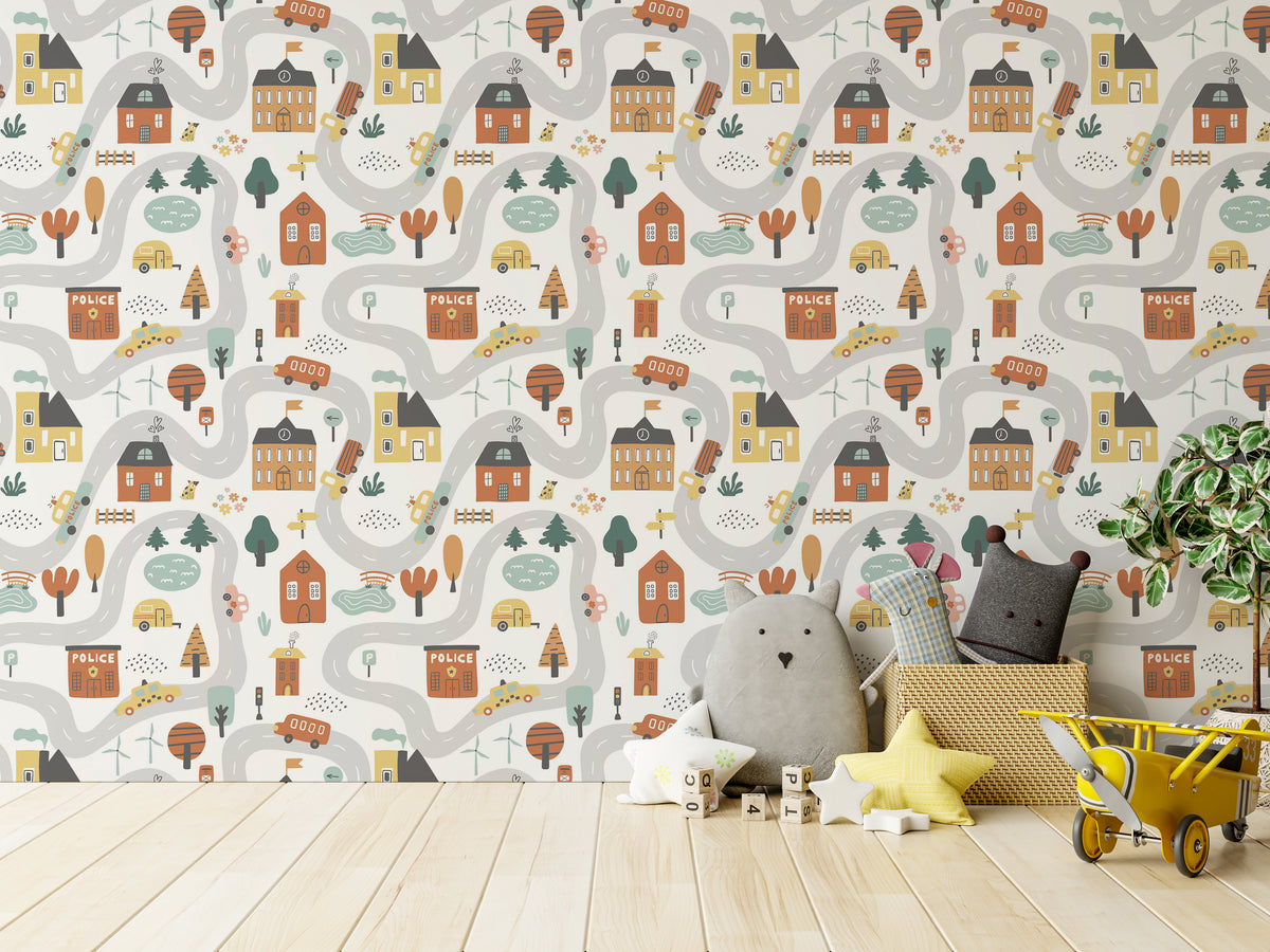 Tent City Kids Room Wallpaper