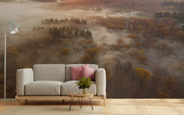 Cloudy Magical Forest Wallpaper image 2