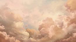 Soft Cloud Aesthetic Sky Mural| Peach Beige Color Peel and Stick Wallpaper image 5