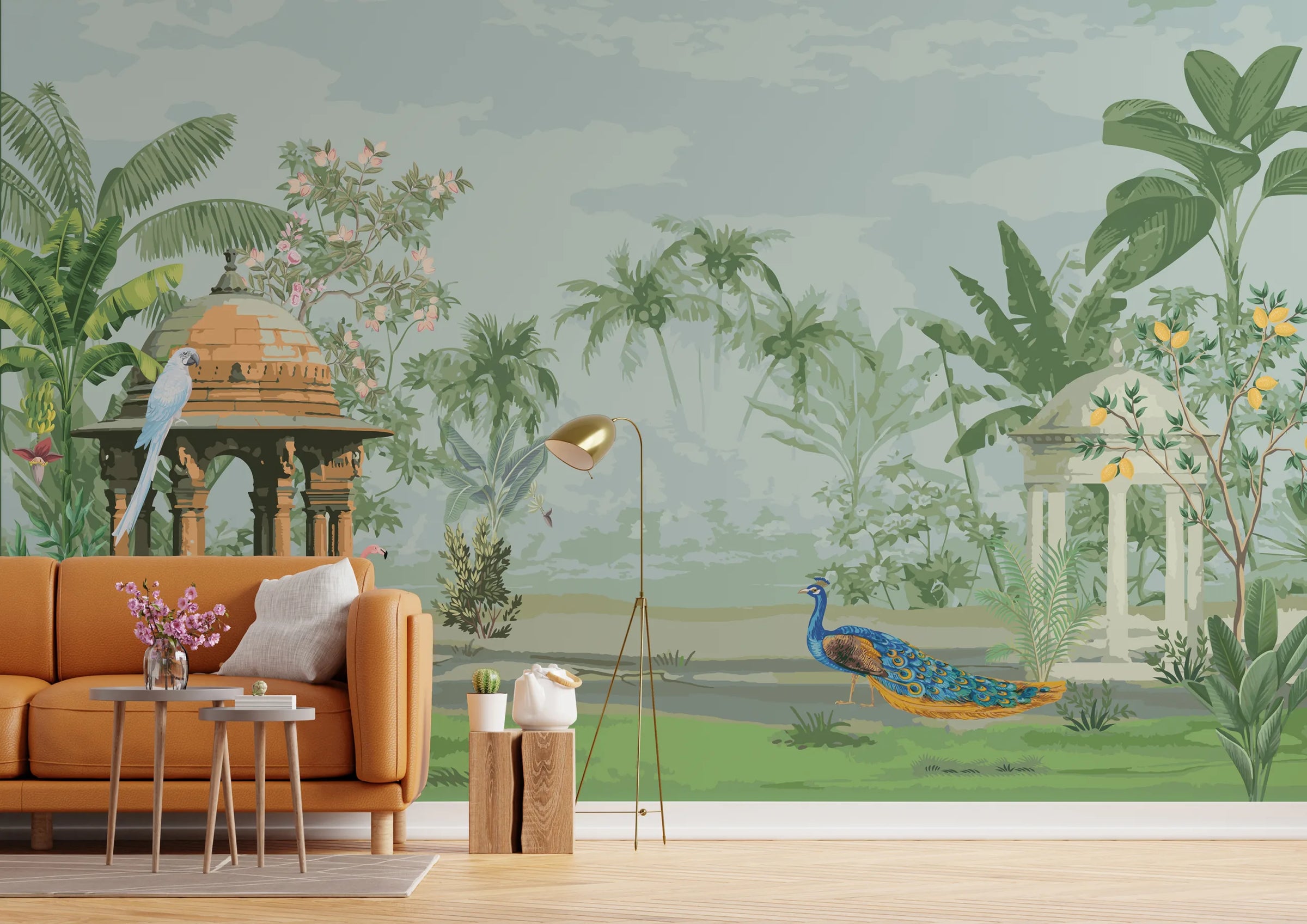 Indian Miniature Art Tropical Removable Wallpaper image 4