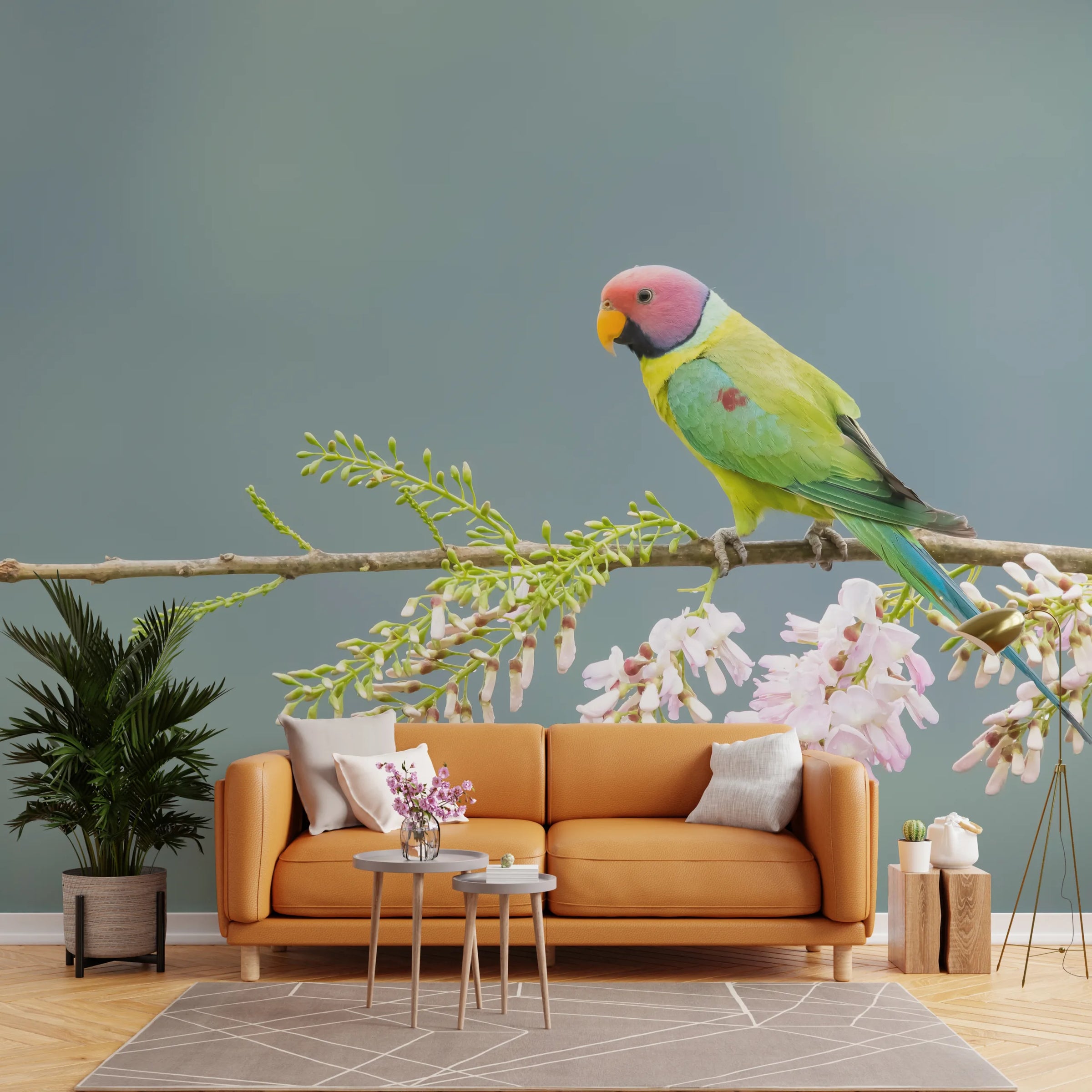Nature Inspired Parrot Design | Vibrant Peel And Stick Living Room Wall Art Wallpaper image 3