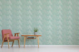 Sage Green Botanical Leaf Wallpaper | Modern Peel and Stick Wall Decor image 4