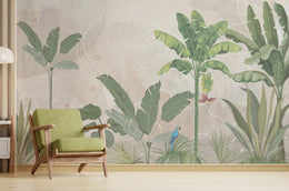 Banana Tree Tropical Wallpaper Wall Mural image 0
