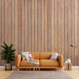 Vertical Wood Panel Slats Striped Wallpaper – Peel and Stick Texture for Office Cork Wall Covering image 0