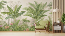 Tropical Botanical Wall Mural | Green Banana Leaf Peel And Stick Wallpaper image 5