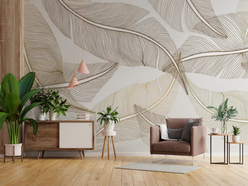 Vector Abstract Light Golden Wallpaper Murals image 3