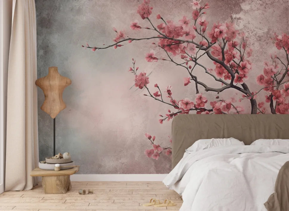 Vintage Flowers Grey Wallpaper Murals image 2