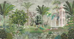 Palm Tree Green Wallpaper | Peacock Garden Indian Wallpaper image 5