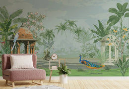 Indian Miniature Art Tropical Removable Wallpaper image 3