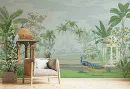Indian Miniature Art Tropical Removable Wallpaper image 2