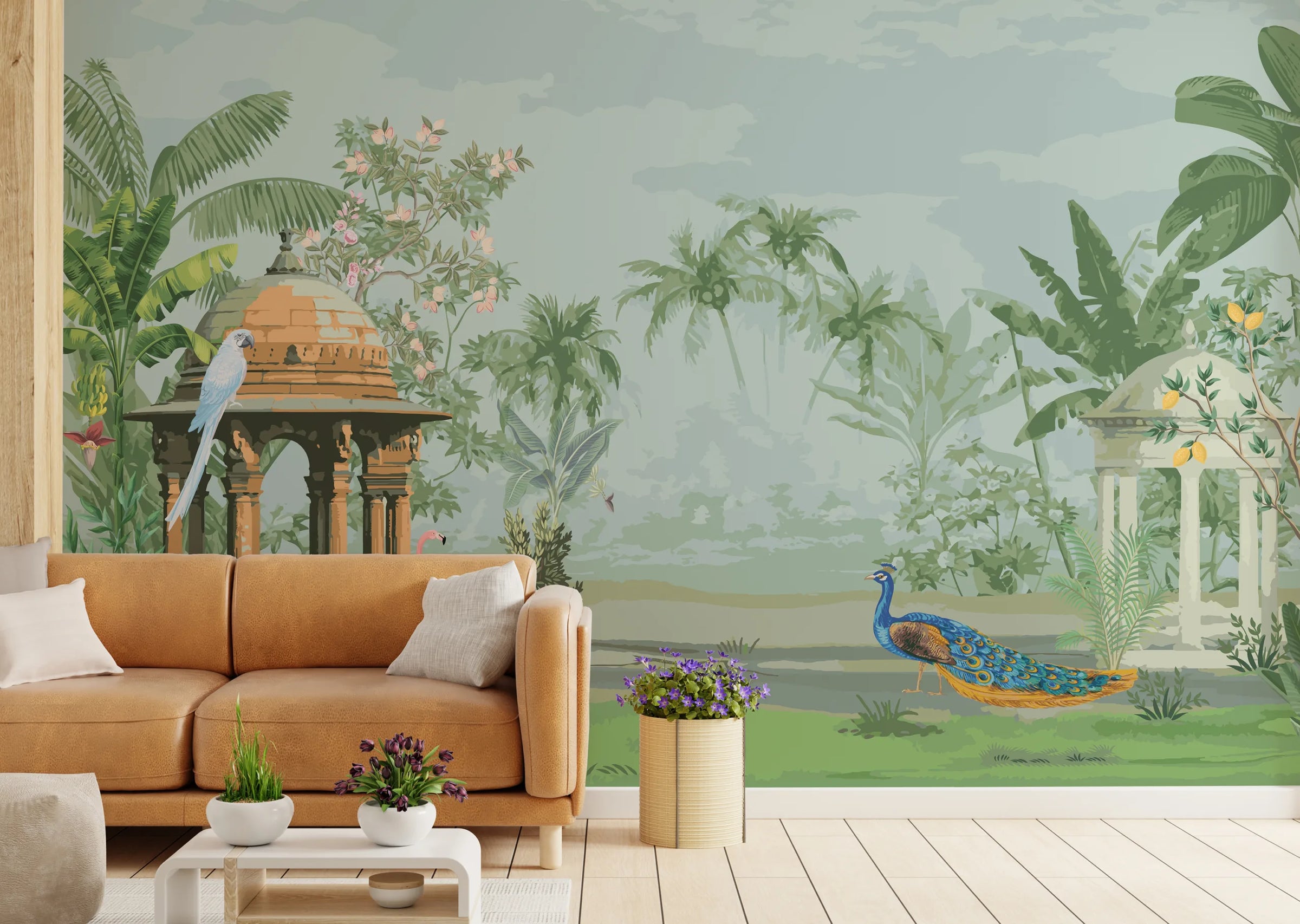 Indian Miniature Art Tropical Removable Wallpaper image 1