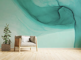 Light Aqua Turquoise Marble Wall Mural Living Room