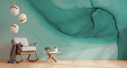 Light Aqua Turquoise Marble Wall Mural Living Room