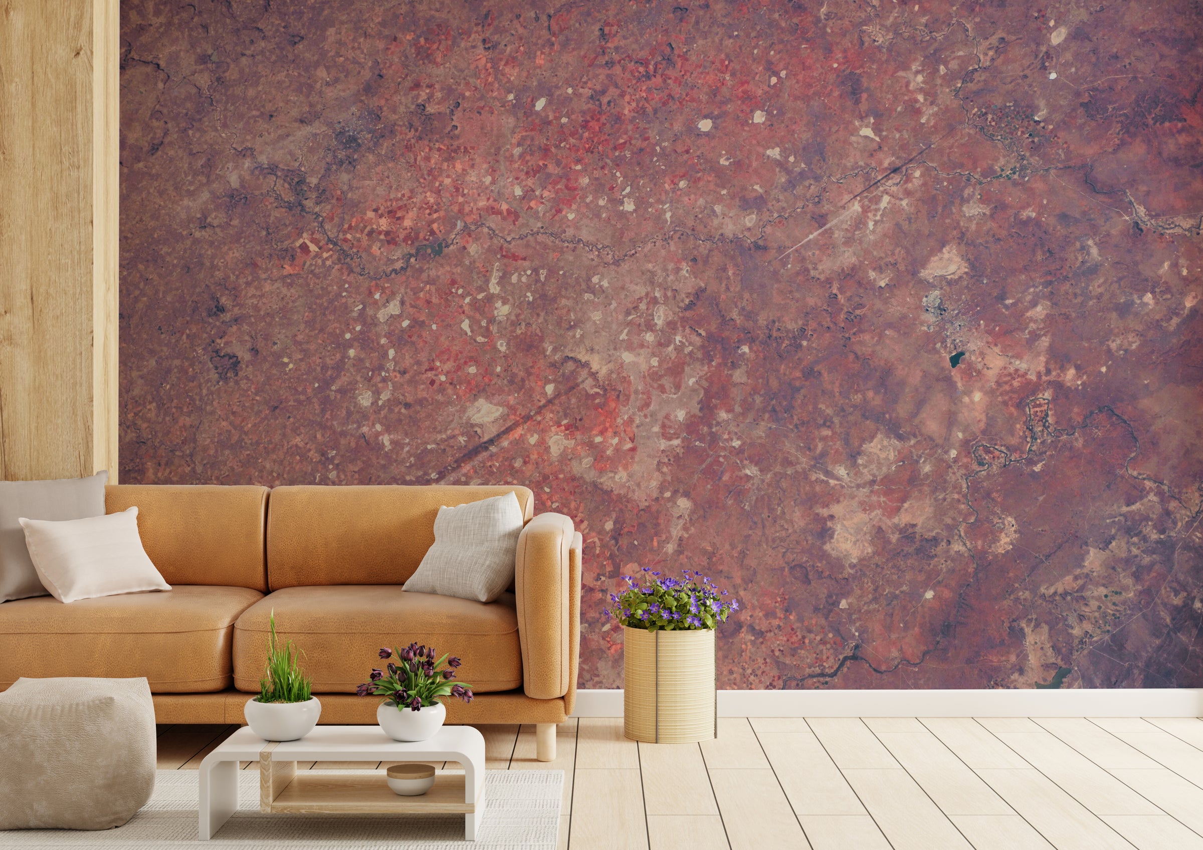 Bold Industrial Rustic Red Metallic Removable Wallpaper