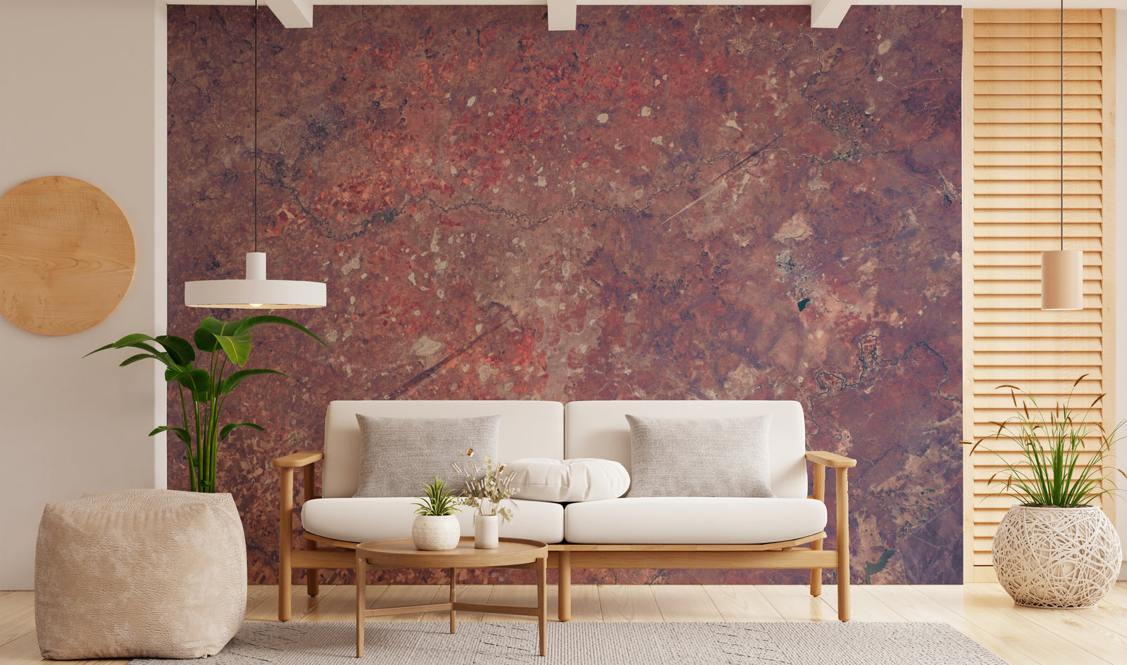 Bold Industrial Rustic Red Metallic Removable Wallpaper