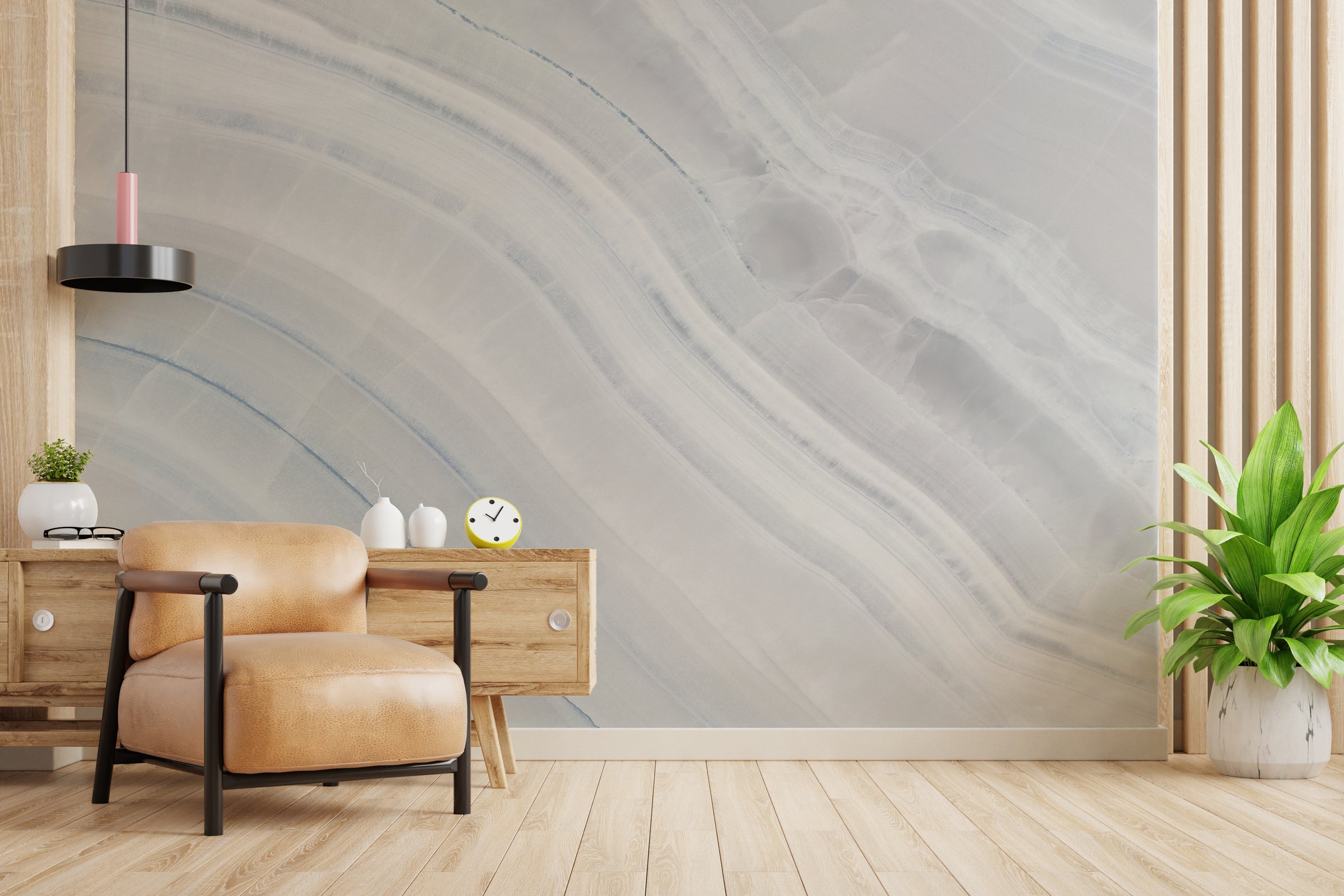 White Pearl Marble Wallpaper Wall Mural