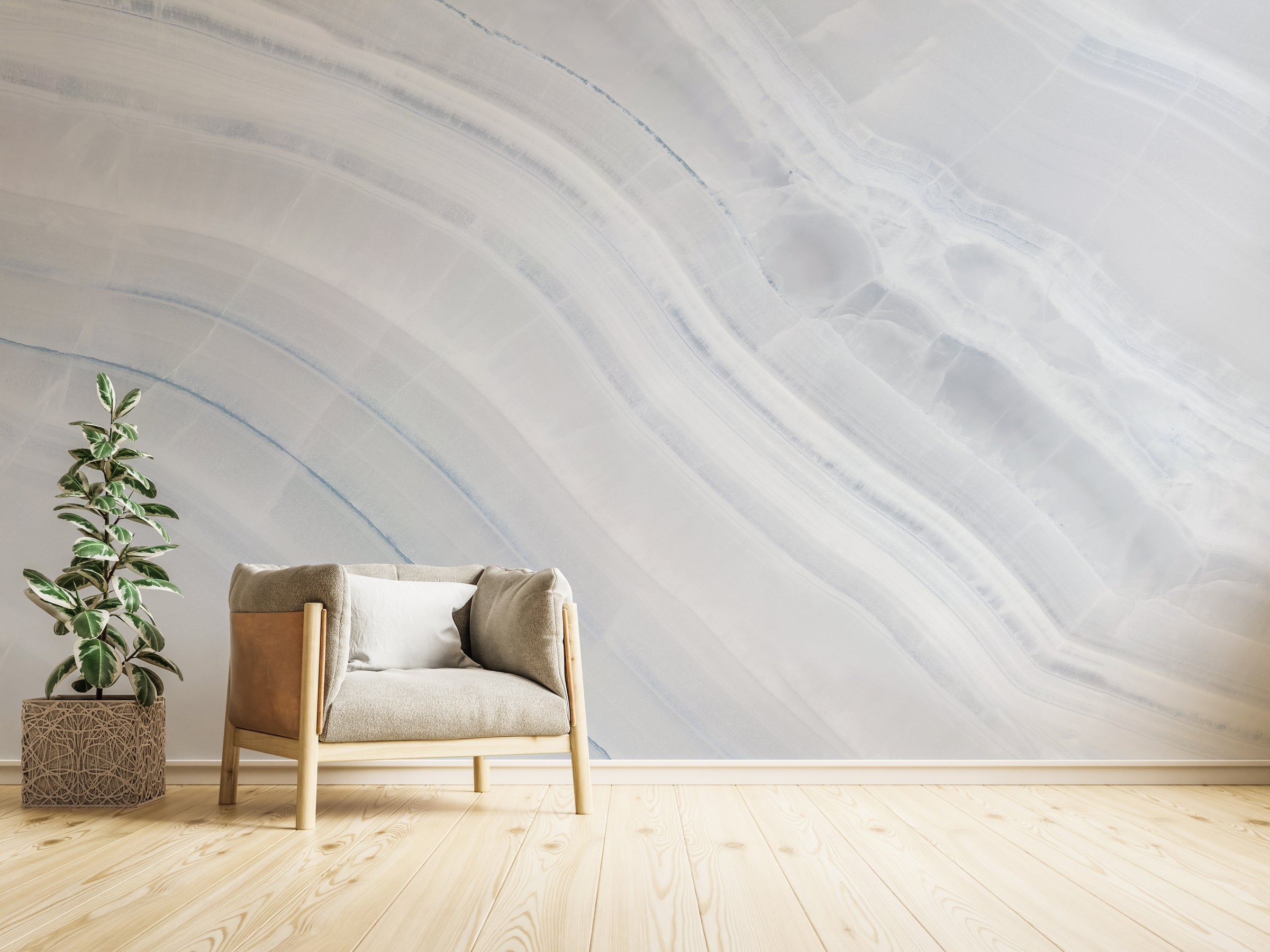 White Pearl Marble Wallpaper Wall Mural
