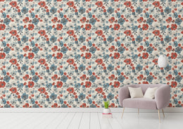 Poppies Flower Blooming Design Watercolor Wallpaper