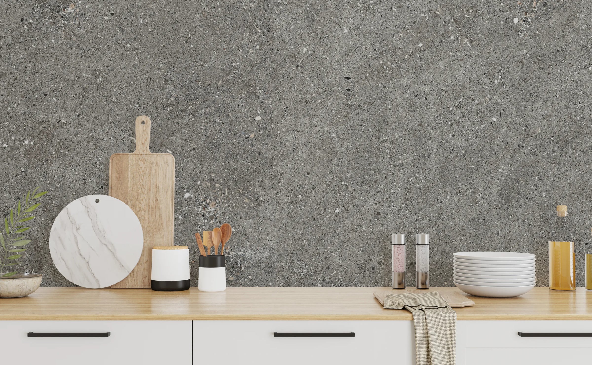 Concrete Peel and Stick Wallpaper | Gray Cement Modern Home Decor image 0
