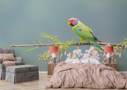 Nature Inspired Parrot Design | Vibrant Peel And Stick Living Room Wall Art Wallpaper image 0