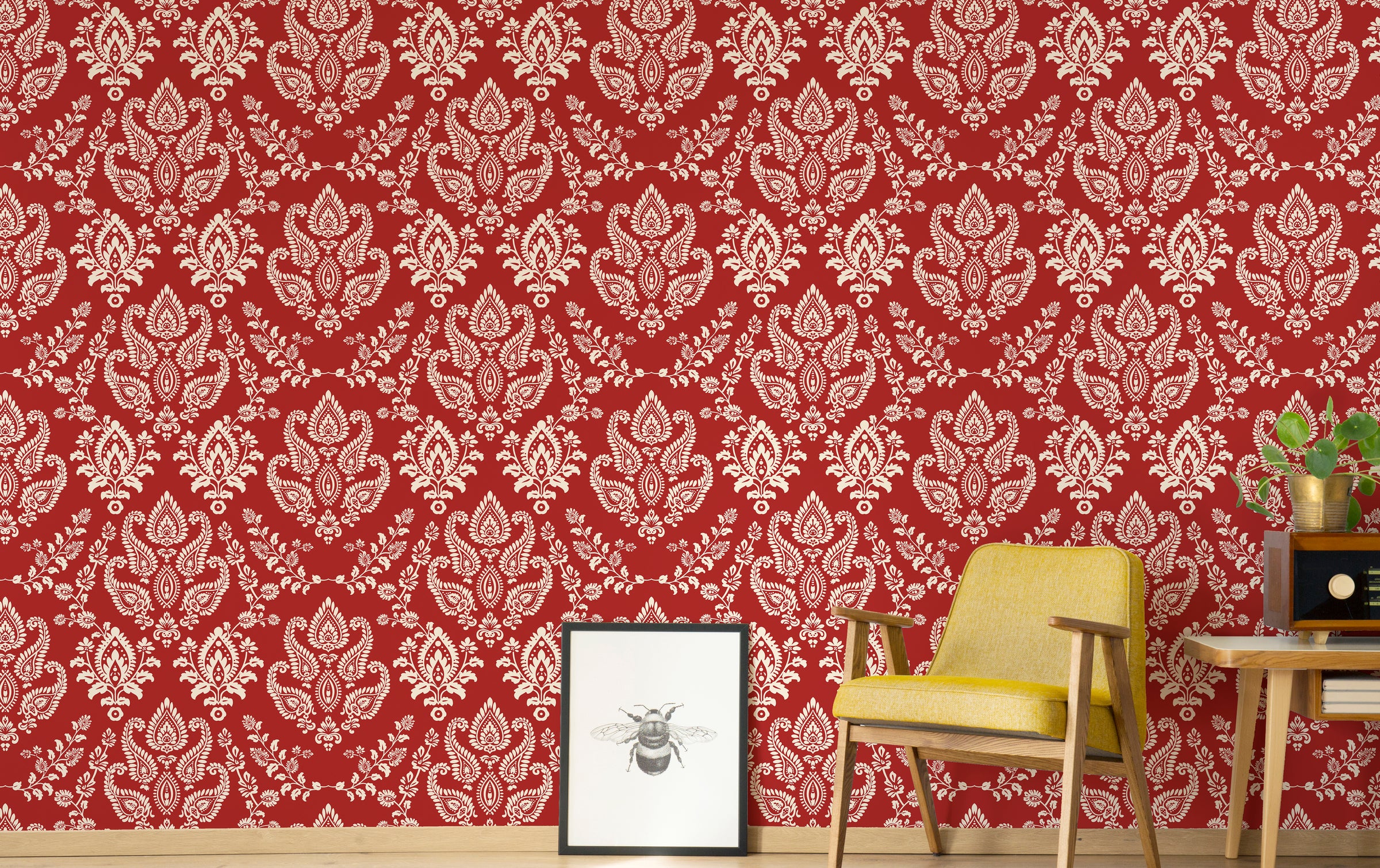 Traditional royal floral motif design beautifying peaceful meditation room surroundings