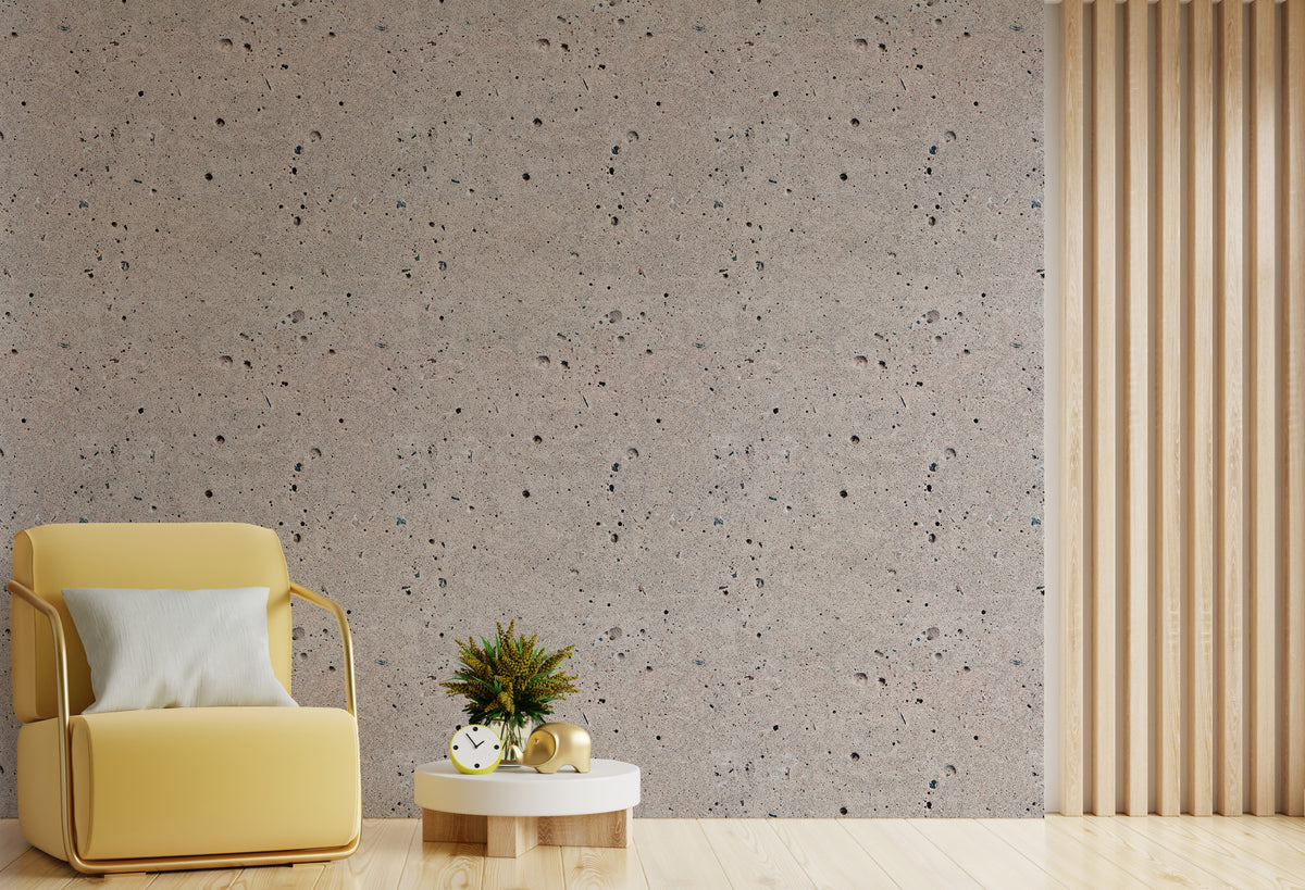 Neutral Grain Texture Concrete Wallpaper Speckled Gray Peel and Stick Wall Mural