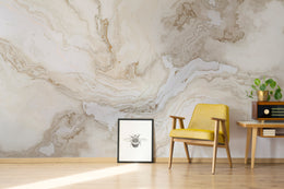Beige Marble| Neutral Stone Vein | Contemporary | Bedroom Accent Self-Adhesive Vinyl
