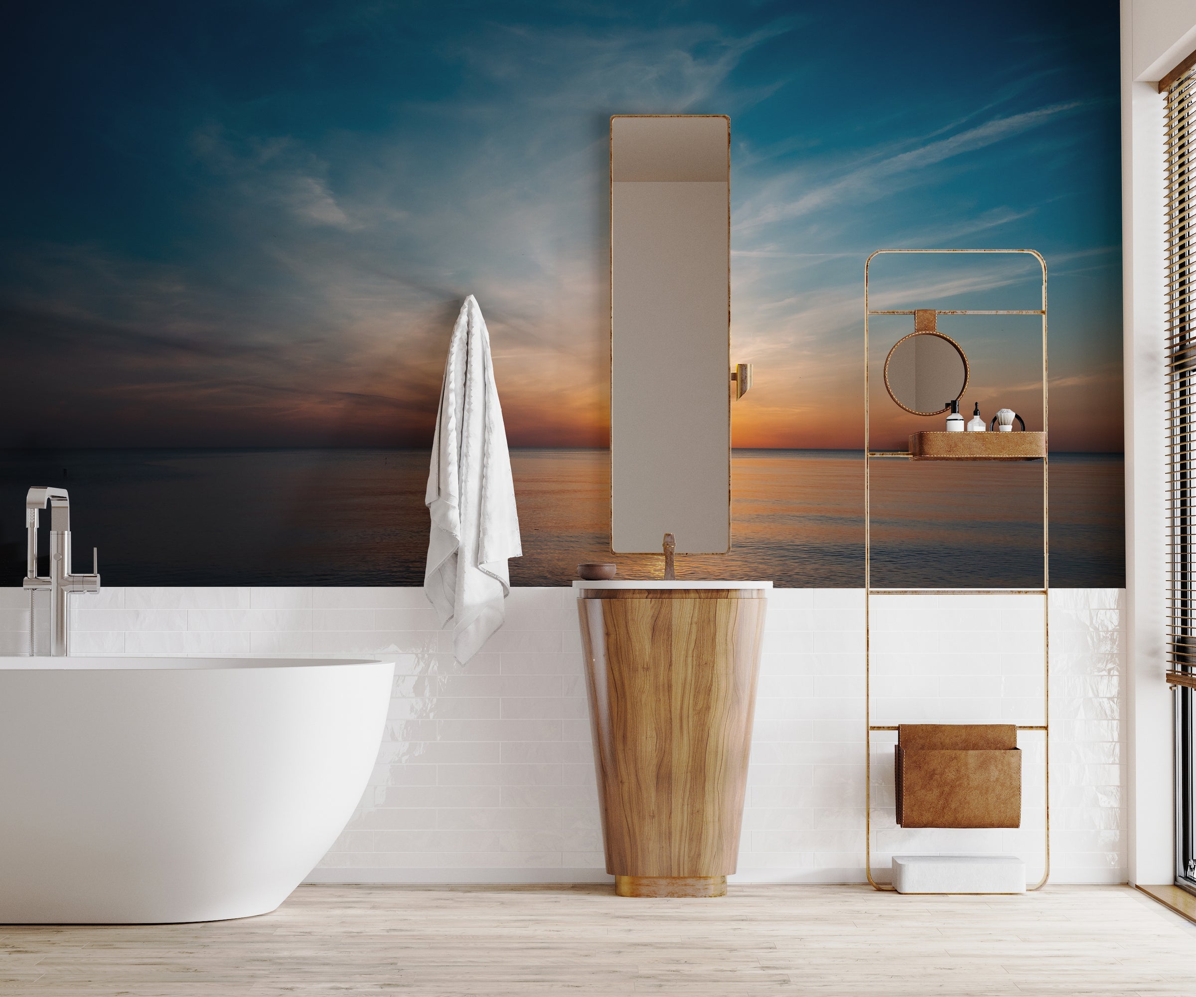 Soft Blue Sky Peaceful and Serene Ocean Views Wall Decor