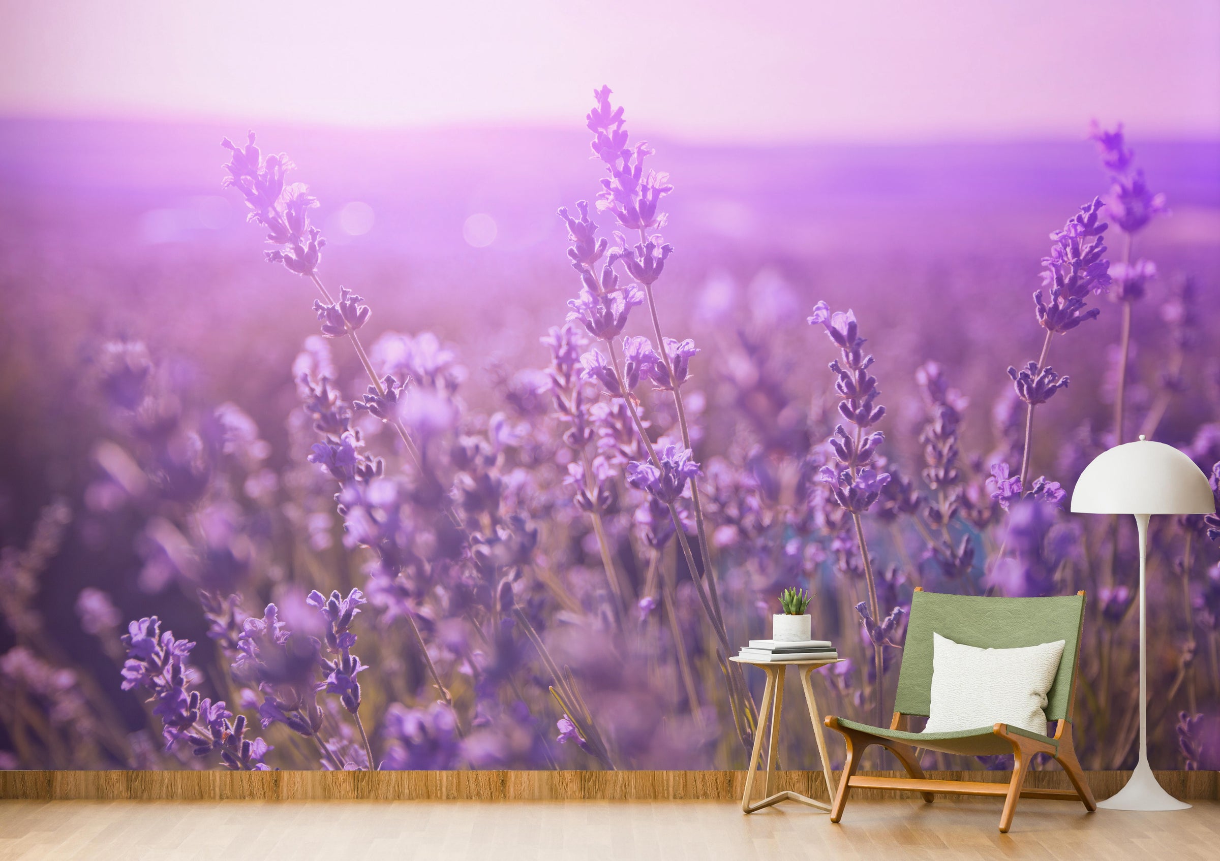 Purple Beauty of Lavender Floral Wallpaper