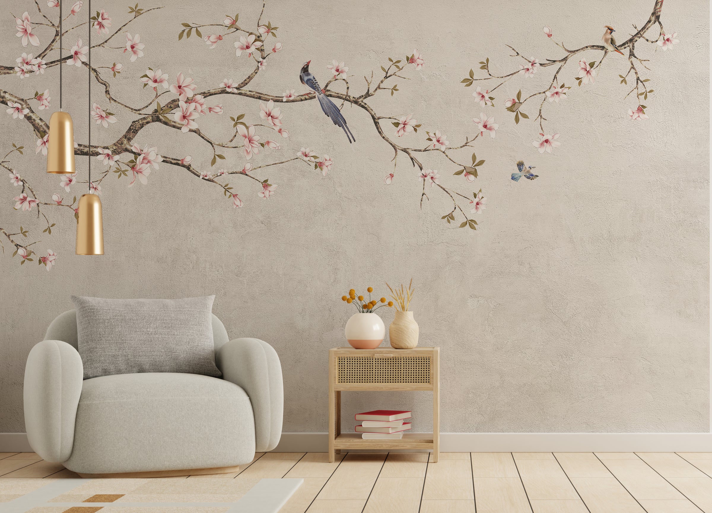 Chinoiseries Cherry Blossom Wallpaper Mural