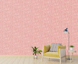 Contemporary bedroom space showcasing elegant minimalist portrait pattern wall design bringing calm atmosphere and creative expression.