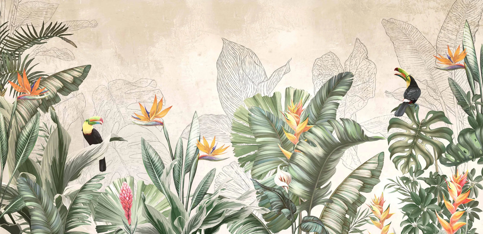 Large Green Tropical Wallpaper Murals image 5