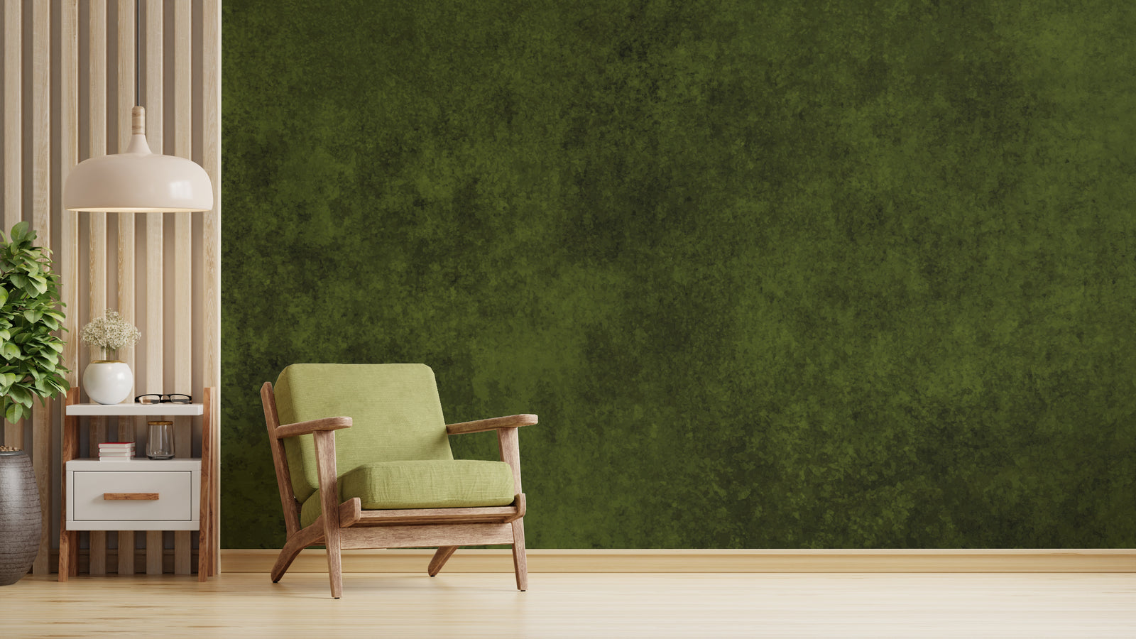 Dark green abstract wallpaper with rich texture suited for designer workspace decor