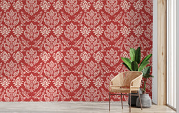 Decorative vintage inspired damask pattern enhancing chic studio apartment interior ambiance