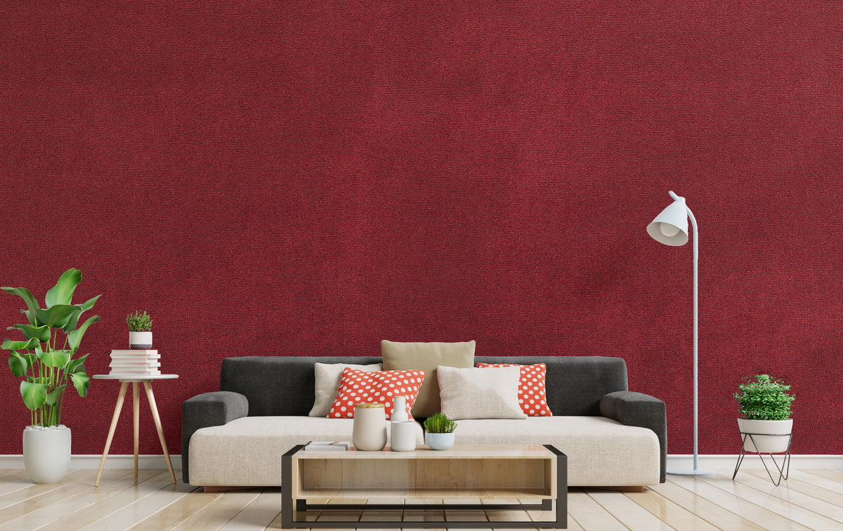 Deep Burgundy Textured Concrete Wallpaper Peel and Stick Living Room Mural