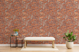 Faux Brick Design | Rustic Red Peel and Stick Farmhouse Wallpaper