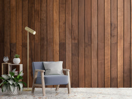 Brown Wood Panel Design | Vertical Striped Peel and Stick Wallpaper