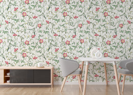 French Floral Design | Pink Roses Removable Wallpaper for Bedroom