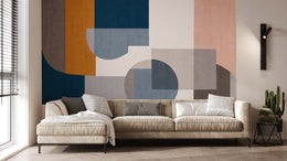 Geometric Fusion Abstract Mural Wallpaper