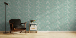 Sage Green Botanical Leaf Wallpaper | Modern Peel and Stick Wall Decor