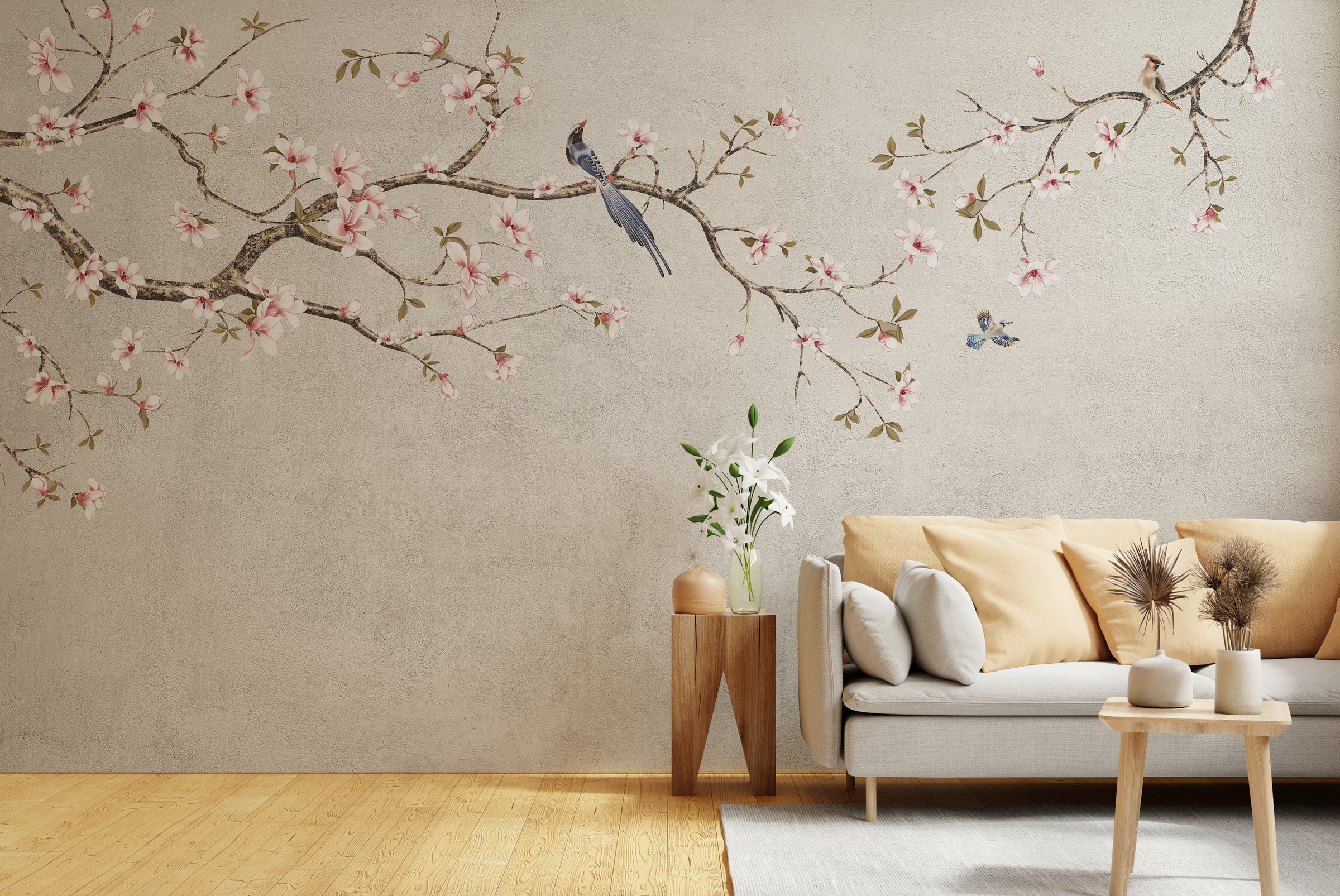 Chinoiseries Cherry Blossom Wallpaper Mural