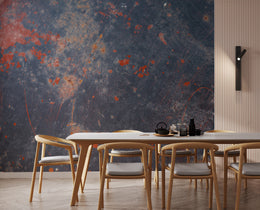 Industrial Rust Texture Wallpaper | Navy Blue And Burnt Orange | Grunge Wall Mural – Peel and Stick Removable | Loft Office Decor