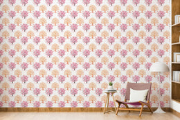 Repeating Pink Tree Wallpaper | Floral Peel and Stick Wallpaper