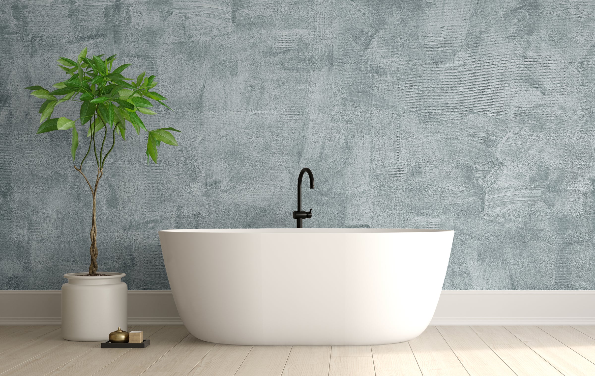 Light Gray Concrete Wall Mural | Contemporary Self Adhesive Wallpaper