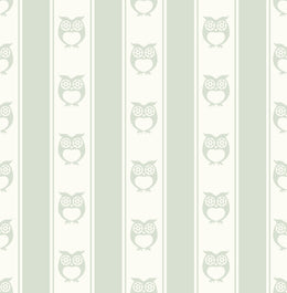 Owl Nursery Peel and Stick Wallpaper | Sage Green Forest Animals – Repeat Pattern