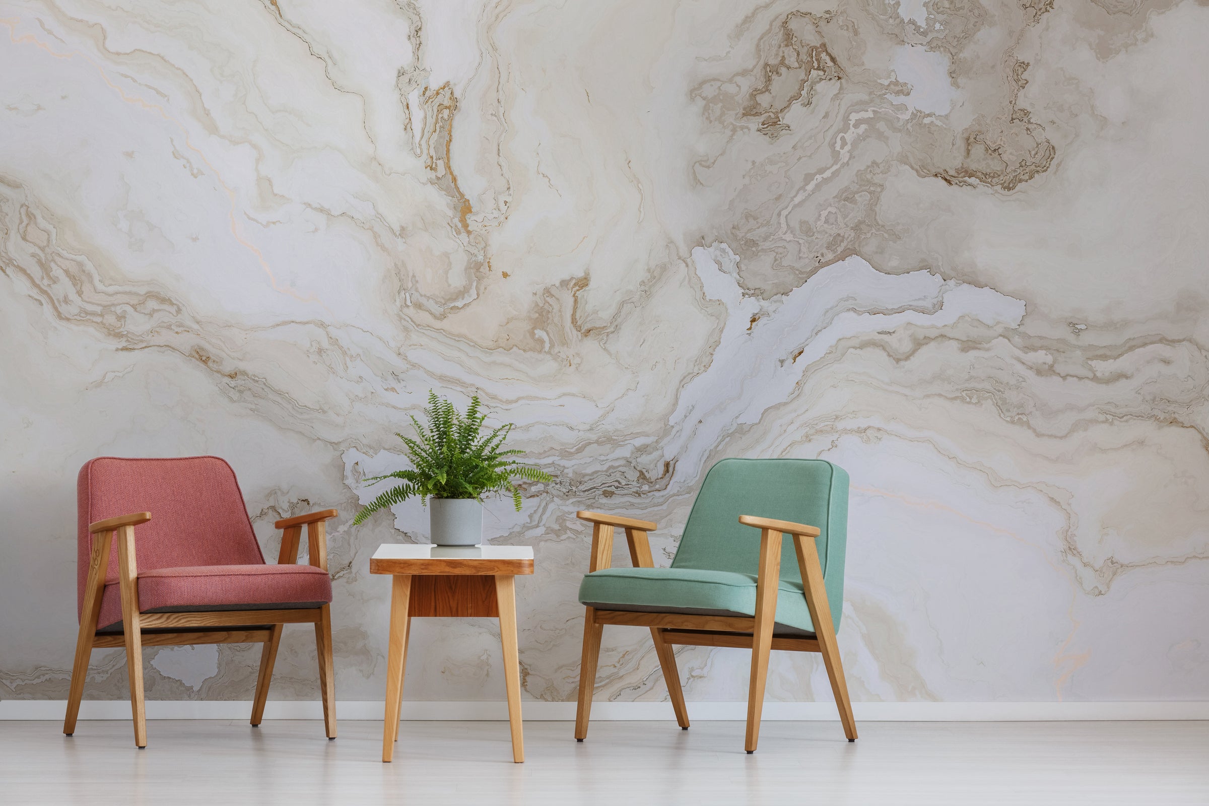 Beige Marble| Neutral Stone Vein | Contemporary | Bedroom Accent Self-Adhesive Vinyl